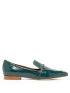 Matchesfashion.com Malone Souliers - Jane Crocodile-effect Leather Loafers - Womens - Green