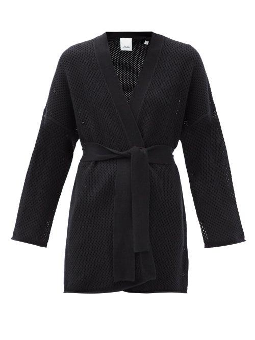 Matchesfashion.com Allude - Belted Wool-blend Cardigan - Womens - Black