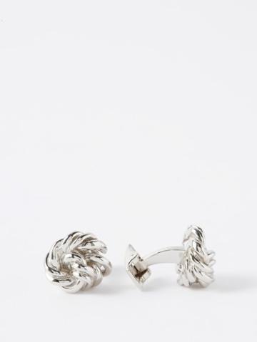 Completedworks - Really Knotted Platinum-plated Cufflinks - Mens - Silver