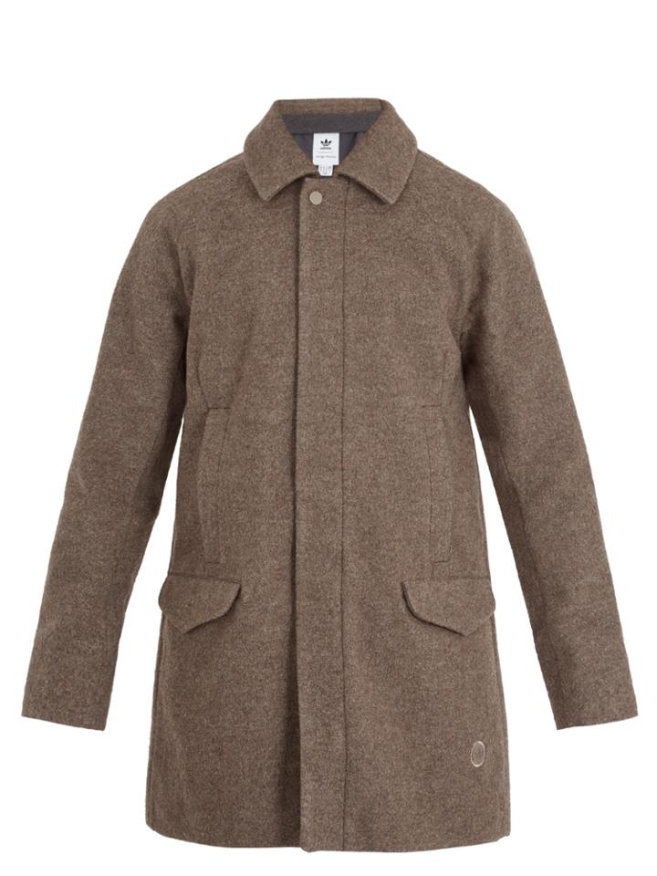 Adidas Originals By Wings + Horns Single-breasted Boucl-knit Coat