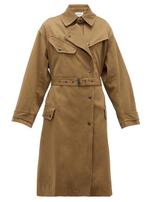 Matchesfashion.com Isabel Marant Toile - Gabao Belted Trench Coat - Womens - Khaki