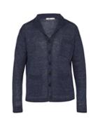 Matchesfashion.com Inis Mein - V Neck Linen Cardigan - Mens - Navy