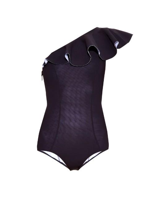 Lisa Marie Fernandez Arden Flounce Bonded Swimsuit