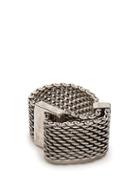 Matchesfashion.com Title Of Work - Macro Mesh Sterling Silver Ring - Mens - Silver Multi