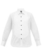 Matchesfashion.com Emma Willis - Jacquard Striped Plastron Cotton Tuxedo Shirt - Womens - White