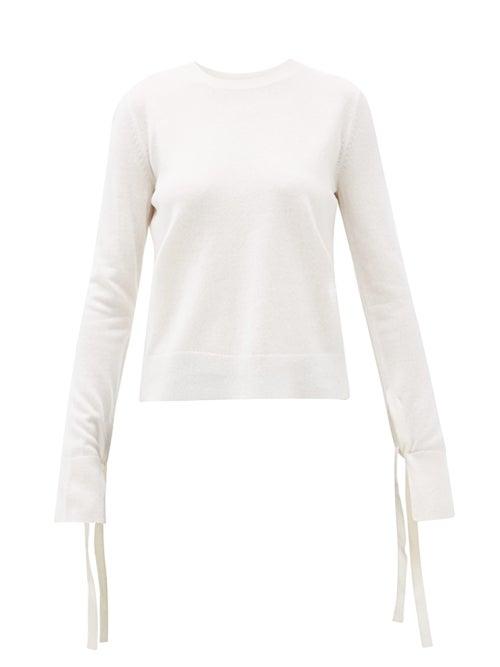 Matchesfashion.com Chlo - Iconic Slit-cuff Wool-blend Sweater - Womens - Ivory