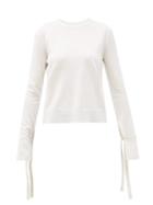 Matchesfashion.com Chlo - Iconic Slit-cuff Wool-blend Sweater - Womens - Ivory