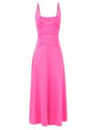 Emilia Wickstead - Angela Pintucked Wool-crepe Dress - Womens - Pink