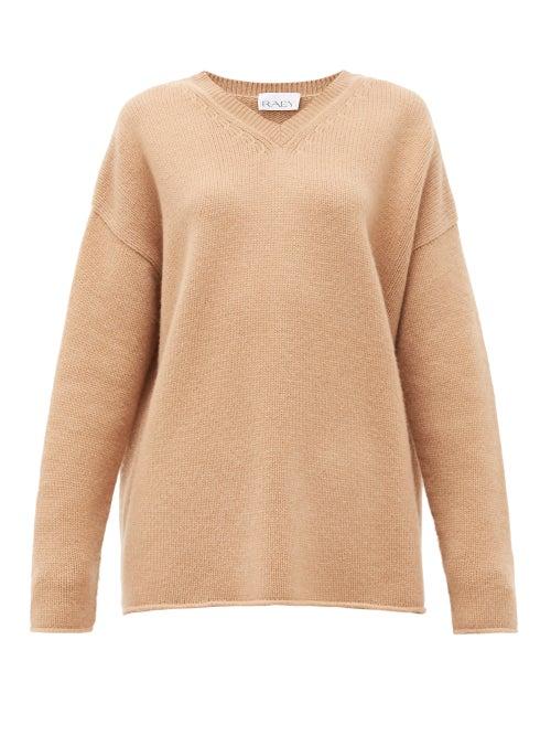 Matchesfashion.com Raey - Dip-hem Knitted Cashmere Sweater - Womens - Beige