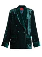 Matchesfashion.com F.r.s - For Restless Sleepers - Ate Double Breasted Devor Velvet Jacket - Womens - Blue