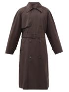 The Row - Omar Cotton-twill Trench Coat - Mens - Dark Brown
