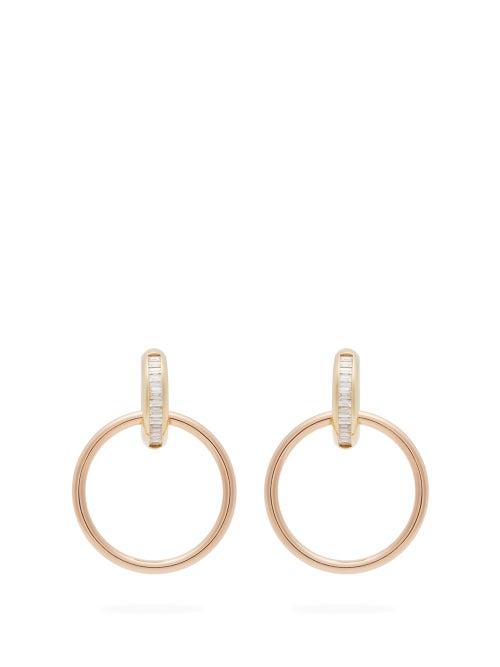 Matchesfashion.com Spinelli Kilcollin - Theano Diamond, 18kt Rose Gold & Gold Earrings - Womens - Gold