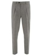 Matchesfashion.com Brunello Cucinelli - Prince Of Wales Check Trousers - Mens - Grey