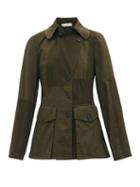Matchesfashion.com Jw Anderson - Patchworked Cotton-twill Single-breasted Jacket - Womens - Khaki