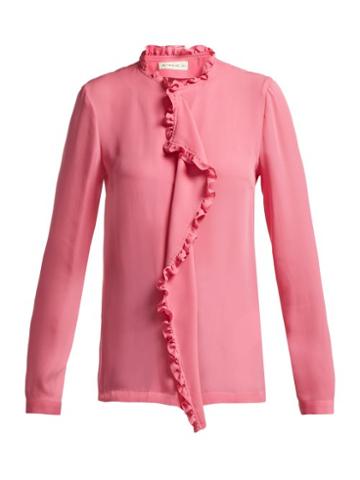Matchesfashion.com Etro - Jeanette Ruffled Silk Blouse - Womens - Pink