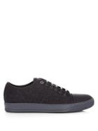 Lanvin Low-top Felt And Leather Trainers