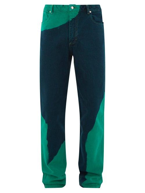 Matchesfashion.com Eckhaus Latta - El Jean Hand Dyed High Waist Jeans - Mens - Blue Multi