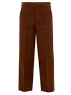 Matchesfashion.com Raey - Flood Crop Wool Tailored Trousers - Womens - Bronze