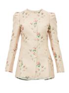 Matchesfashion.com Brock Collection - Floral Jacquard Single Breasted Satin Jacket - Womens - Pink Multi