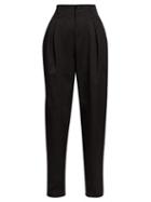 Matchesfashion.com Isabel Marant - Handy Inverted Pleat Cotton Tapered Leg Trousers - Womens - Black