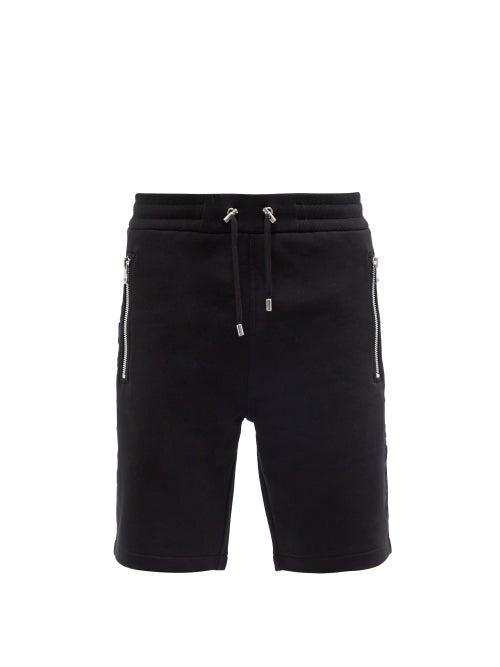 Mens Rtw Balmain - Logo-embossed Cotton-jersey Shorts - Mens - Black