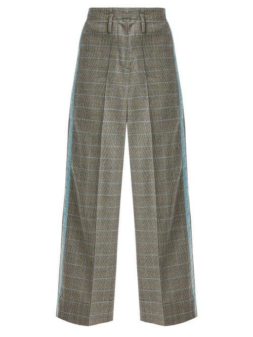 Matchesfashion.com Racil - Nitta Houndstooth Wool Blend Trousers - Womens - Grey Multi