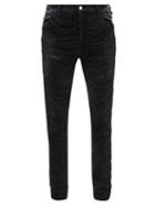 Amiri - Fringed Distressed Skinny Jeans - Mens - Black