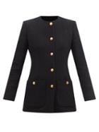 Gucci - Hammered-buttons Wool-blend Tweed Jacket - Womens - Black
