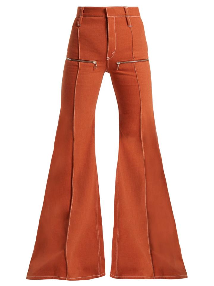 Chloé Zip-embellished Flared Jeans