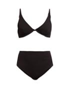 Matchesfashion.com Haight - Underwire High Waist Crepe Bikini - Womens - Black