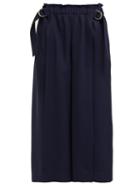 Matchesfashion.com Chlo - Fluid Wool Garbardine Trousers - Womens - Navy