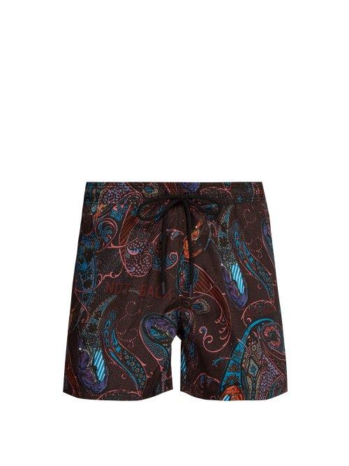 Matchesfashion.com Etro - Paisley Print Swim Shorts - Mens - Purple Multi