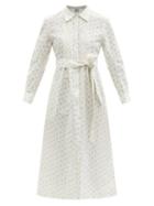 Matchesfashion.com Thierry Colson - Wilda Dot-print Cotton-blend Voile Shirt Dress - Womens - White Print