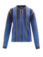Ahluwalia - Beaded Cotton-piqu Polo Top - Mens - Navy