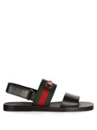 Gucci Web-trimmed Leather Sandals