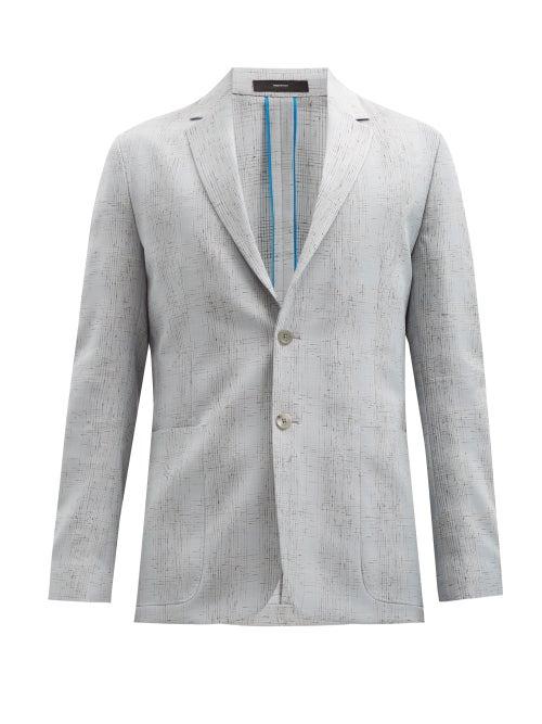 Matchesfashion.com Paul Smith - Single-breasted Faded-check Wool-blend Suit Jacket - Mens - Light Grey