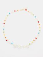 Roxanne First - Heya Agate, Baroque Pearl & 9kt Gold Necklace - Womens - Multi
