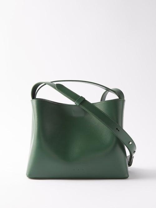 Aesther Ekme - Mini Sac Leather Cross-body Bag - Womens - Dark Green
