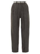 Matchesfashion.com Christopher Kane - Chain-belt Pleated Twill Trousers - Womens - Black