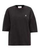Matchesfashion.com The Attico - Cara Logo-appliqu Oversized Cotton-jersey T-shirt - Womens - Black