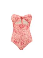 Matchesfashion.com Adriana Degreas - Strapless Hydrangea-print Swimsuit - Womens - Pink Print