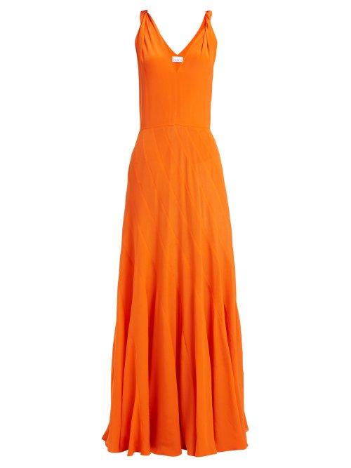 Matchesfashion.com Raey - V Neck Silk Dress - Womens - Orange