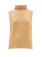 Matchesfashion.com The Row - Beriko Sleeveless Roll-neck Cashmere Sweater - Womens - Camel