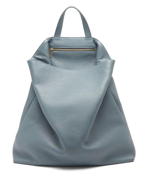 Matchesfashion.com Tsatsas - Fluke Grained-leather Tote Bag - Womens - Light Blue