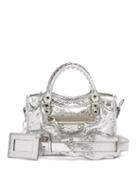 Matchesfashion.com Balenciaga - Classic City Mini Metallic Leather Bag - Womens - Silver