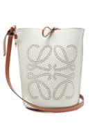 Matchesfashion.com Loewe - Gate Anagram-perforated Leather Bucket Bag - Womens - White Multi