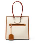 Matchesfashion.com Alexander Mcqueen - The Tall Story Canvas And Leather Tote Bag - Womens - Tan Multi