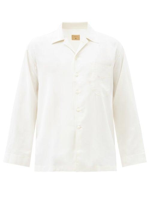 Matchesfashion.com L.e.j - Le Plage Cuba-collar Silk Shirt - Mens - Light Beige