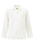 Matchesfashion.com L.e.j - Le Plage Cuba-collar Silk Shirt - Mens - Light Beige
