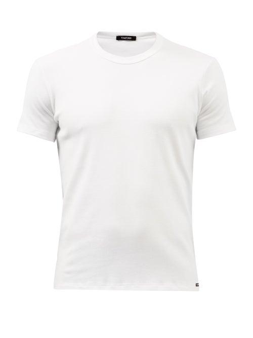 Tom Ford - Crew-neck Cotton-blend Jersey Pyjama Top - Mens - White